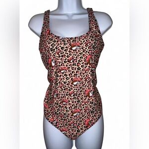 NWT Bucees Leopard Print One Piece Swimsuit